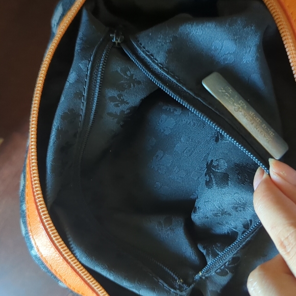 Patrick Cox monogram black and orange coated canvas baguette shoulder bag - Picture 7 of 8